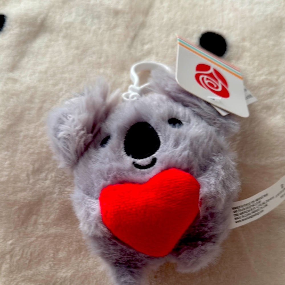 American Greetings Gray and Red Koala Plush Toy
